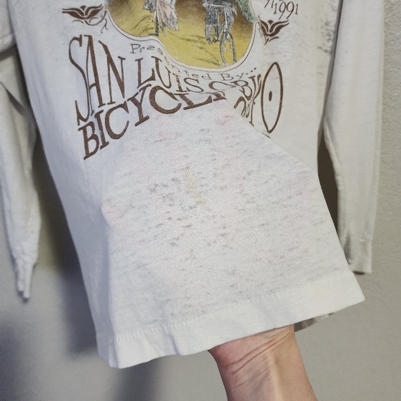 WILDFLOWER CENTURY x VINTAGE 90s Chico bicycle ride event tee long sleeve S - Picture 5 of 9